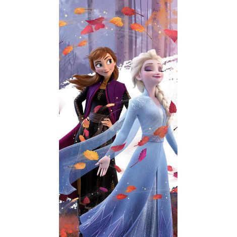 Filiyano-Serviette de bain/de plage Disney La Reine des Neiges, motif feuille, 70 x 140 cm