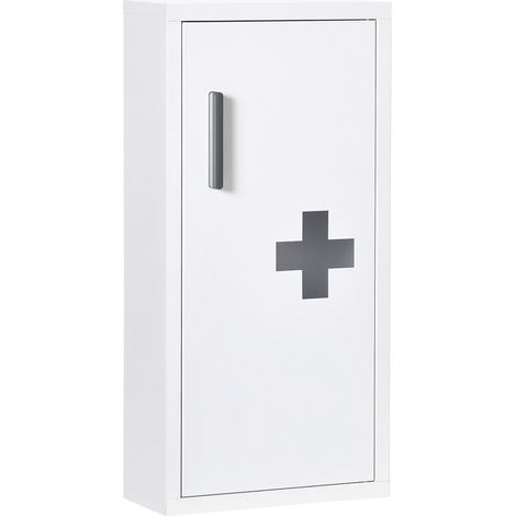 Armoire à pharmacie murale blanche avec 3 étagères et fermeture magnétique 40x15x53,5 cm (1/5)