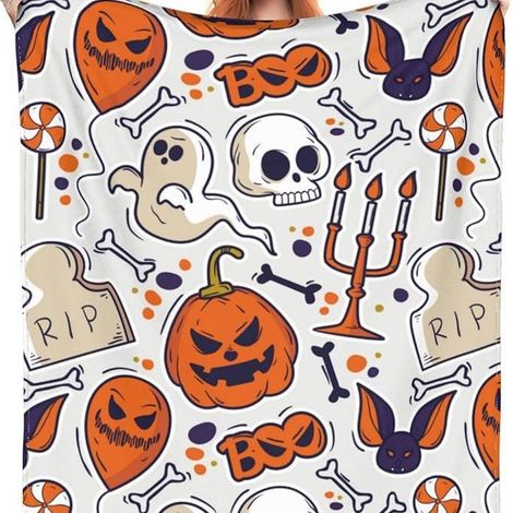 Couverture d'Halloween 100 cm x 130 cm, idéale pour les lits de fête - 33 (1/4)