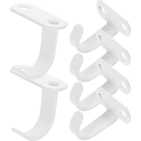 Lot de 6 Crochets de Plafond à Vis Blanc en Métal Résistant Structure Stable pour Suspendre Serviettes et Vêtements en Intérieur et Extérieur (1/5)