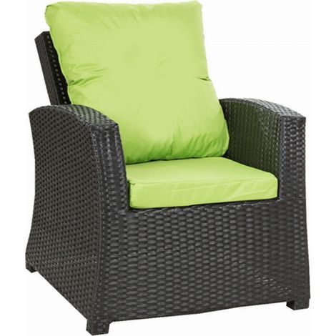 Coussins de fauteuil tressé en résine 56x52x7+56x50 2pcs Coussin de jardin citron Coussin de chaise extérieur avec dossier ensemble de salon rotin