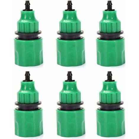 Garden hose, one-way hose adapter, tap fitting for irrigation, set of 6 (1/4)