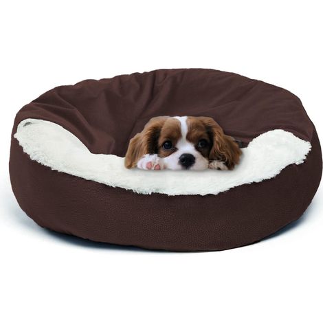 Hundebett, kleines Hundebett, rundes Plüsch-Katzenbett, waschbares Hundebett, Katzenbett, Plüsch