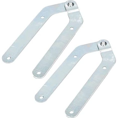 Kotarbau – Lot de 2 charnières d'échelle galvanisées – Acier argent – Ouverture 180° – Largeur 25mm – Montage facile pour échelles (1/5)