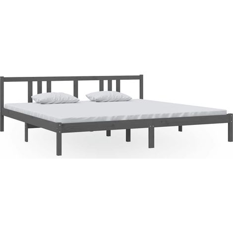 Maison Exclusive - Massivholzbett Grau 200x200 cm (1/5)