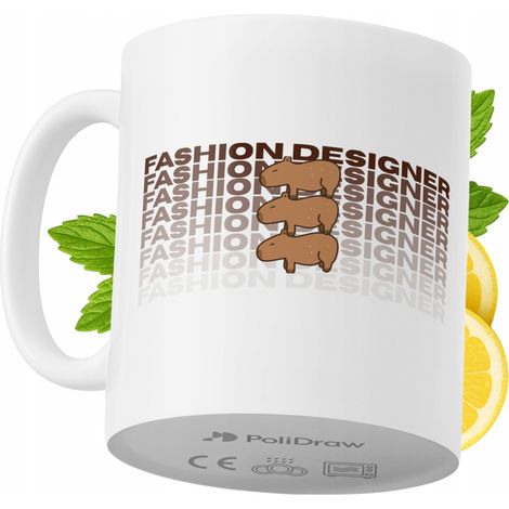 Lustige Kaffee- oder Teetasse mit witzigem Textdesign für Modedesigner – ideal für Geburtstage, Namenstage, Feiertage und besondere Anlässe. Hochwertige Tasse für Zuhause, Büro und Arbeit. Farbe: Weiß