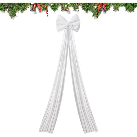 Nœuds en Velours pour décorations de d'arbre de Noël, très Grands Grand arbre en velours avec nœud, décoration de noël rustique pour la maison, mur, cheminée, porche (1/5)