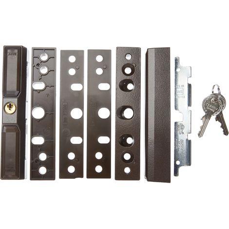 Serrure de Fenêtre Supplémentaire FTS88 - Serrure avec 2 Pênes en Acier à Crochet, à Verrouillage Différent - Niveau de Sécurité 9 - 35231 - Marron (1/5)
