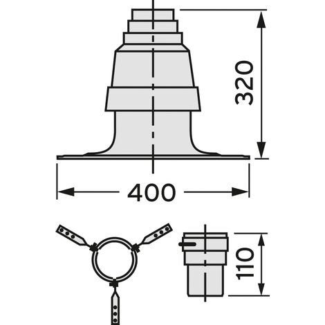 Vaillant Set 1 Éléments de base cond. pour conduit de fumée flexible DN 100, PP, 303516