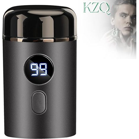 Rasoir Électrique Portable Mini pour Hommes, Taille Poche avec Affichage LED, Rechargeable USB Etanche IPX7 Lavable - KZQ (1/5)
