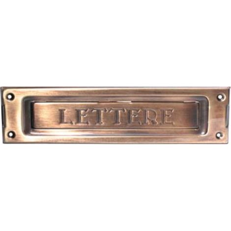 Bucalettere Posta Da Applicare Ottone Bronzo Spazzolato Mm 235X60 - 1 Pz