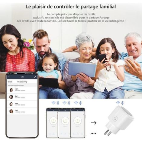 Prise Connectée Wifi - 16 A - 3520 W - Compatible Alexa Et Google Home - Commande Vocale Et Télécommande Mobile - 1 Pièce (1/4)