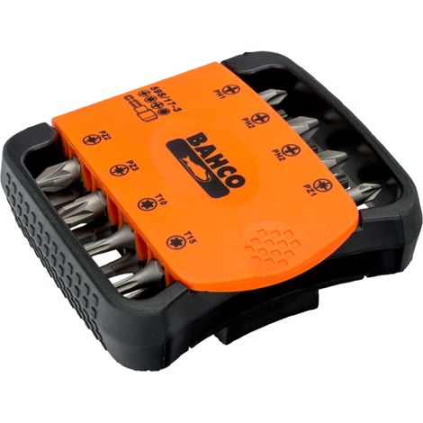 Bahco 1/4 Bitsatz für Pozidriv-, Phillips-, Innensechskant- und TORX-Schrauben mit Sicherungsstift - 17-tlg. (1/3)