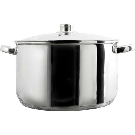 Faitout 10L en métal avec couvercle tous feux dont induction diamètre 29 cm