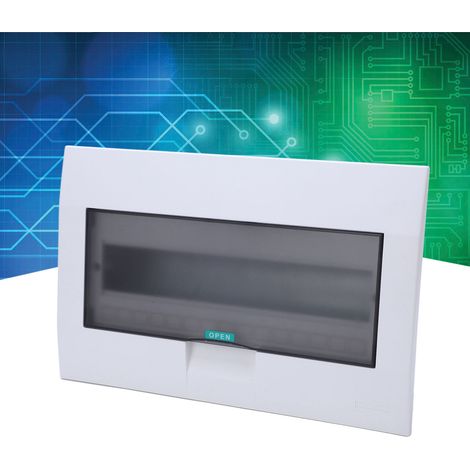 Boîtier électrique encastré série LRP1S avec couvercle transparent, 15 circuits sur rail DIN (1/5)