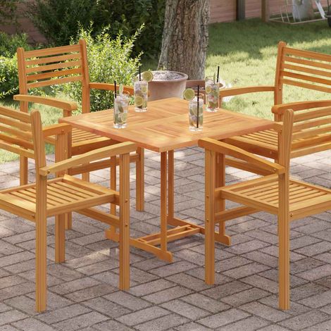 Table Top Teak Solid Teak Wood 80x80 cm Durable Table Top vidaXL