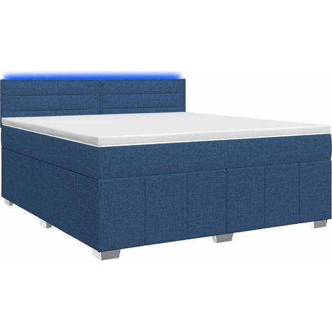 Maison Exclusive - Letto box spring con materasso Blu 140 x 200 cm Tessuto (1/5)