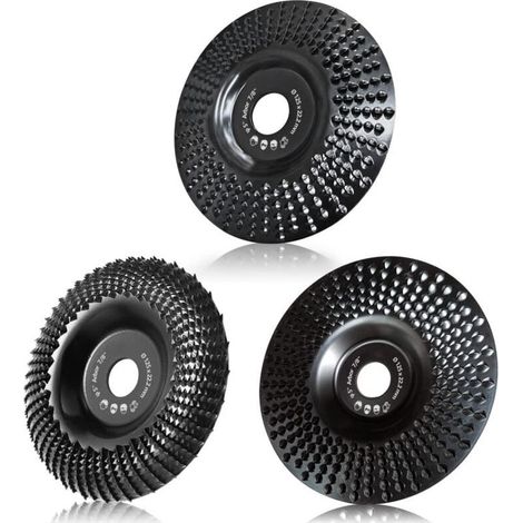 125mm Wood AIMOONSA Carving Disc Set, 3-Piece Angle Grinder Shaping Grinding and Cutting Wheels with 22.2mm Arbor, Chrome Carbon Steel (1/5)