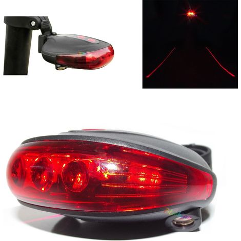 Fanale LED posteriore di sicurezza con 2 laser per bicicletta (1/5)