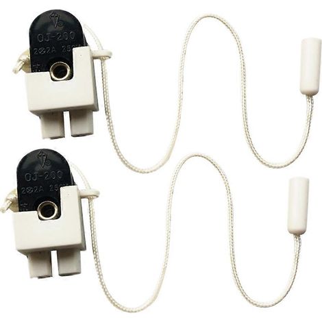 Lot de 2 interrupteurs à tirette pour luminaires suspendus, plafonniers et ventilateurs. (1/5)