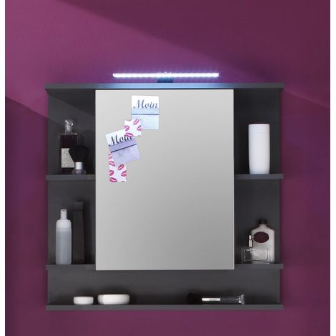 Armoire de toilette design avec éclairage coloris gris Trevis