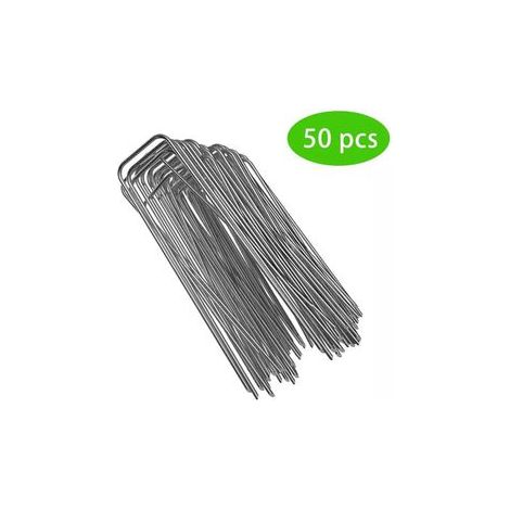 Pointe en U pour pelouse – Piquet de fixation pour bâche – Ancre de jardin – Lot de 300 pointes (1/5)