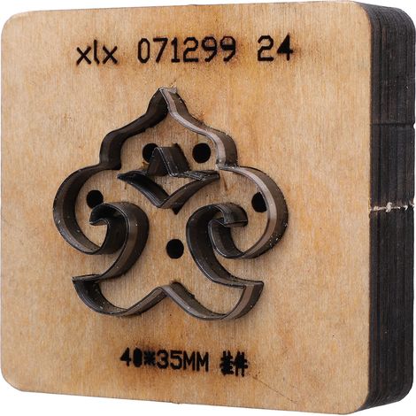 Matrice de découpe cuir avec socle bois acier allié poinçon pour maroquinerie tissu papier 40x35mm (1/5)