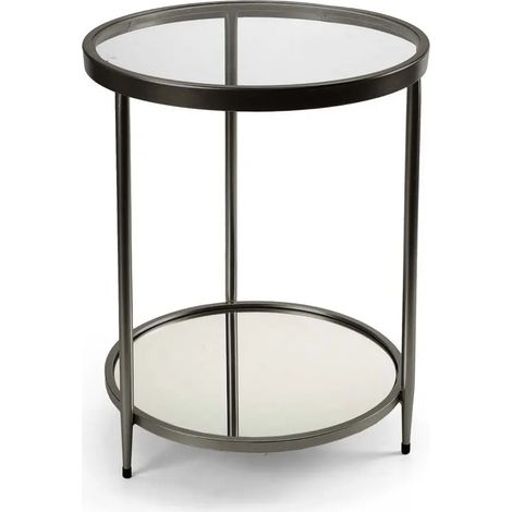 Runder Metalltisch mit 2 Ablagen Ø40 x 52 cm