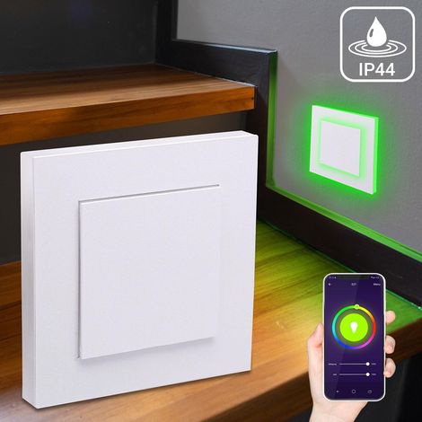LED Treppenleuchte IP44 eckig weiß - Lichtfarbe: Smart Tuya RGB CCT 3W - Lichtaustritt: Doppio (1/5)