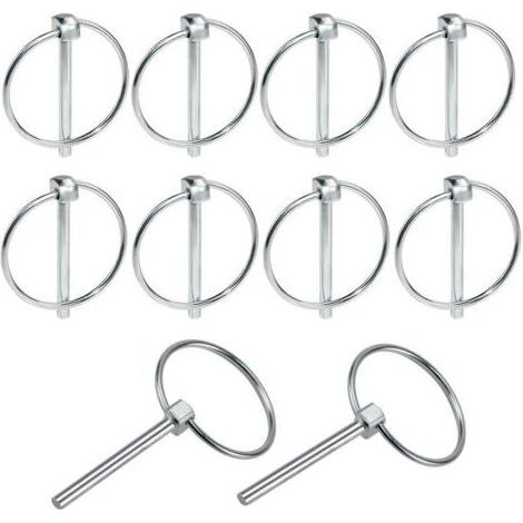 10-teiliges Set landwirtschaftlicher Sicherungsbolzen, 4,5 mm, Sortiment an Anhängerbolzen für Auto, Anhänger, Traktor, Rasenmäher und landwirtschaftliche Geräte (1/5)