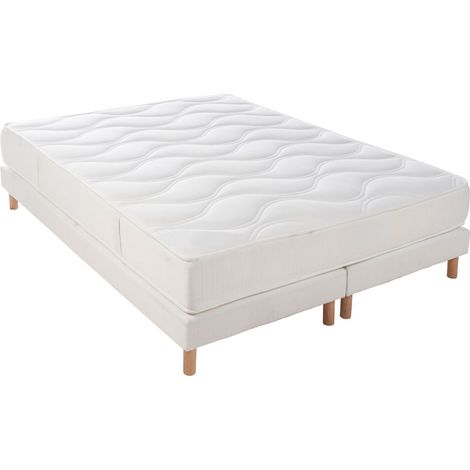 Ensemble matelas et sommier mémoire de forme 160x200cm – Fermeté ferme – Épaisseur matelas 17/18cm – Sommier 12 lattes 13cm