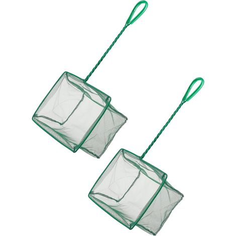 2 Filet À Poissons, Mailles Fines Nylon, Poignée Métal Tressée 26cm, Pour Aquarium Et Bassin (1/5)