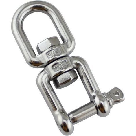 Dispositif de manille roulante à anneau pivotant, crochet à œil pivotant à 360 ° à Double extrémité, manilles en D en acier inoxydable 304 pour chaise hamac en corde (1/3)