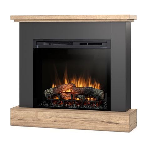 Caminetto Elettrico A Libera Installazione A LED - 28" - 105 x 95 x 29 - Nero / Rovere chiaro - YUKON (1/5)