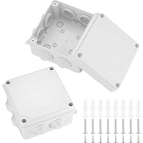 2 Stück Anschlussdose Wasserdicht IP65, Elektrische Abzweigdose, Verteilerdose Aufputz Kunststoff, Steckerverschraubung Elektrische Box, Kabelanschlussdose Abzweigkasten Weiß (1/5)
