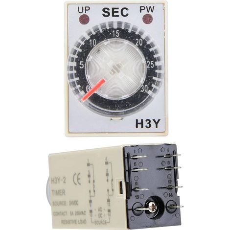 Minuterie Cryfokt H3Y-2 24V, de temporisation polyvalente à (1/4)