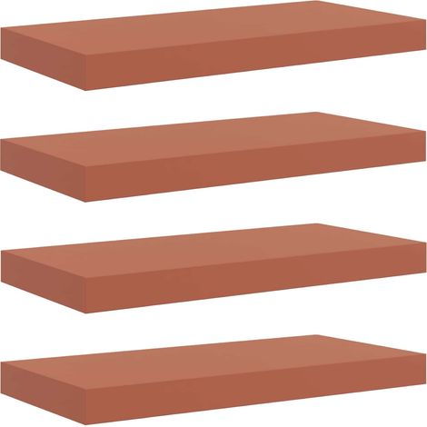 Étagère Murale 4 pcs Étagères flottantes Rouge 50 x 23 x 4 cm Bois d'ingénierie (1/5)