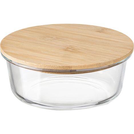 Florina Clavato 970 ml runder Glasbehälter mit Bambusdeckel