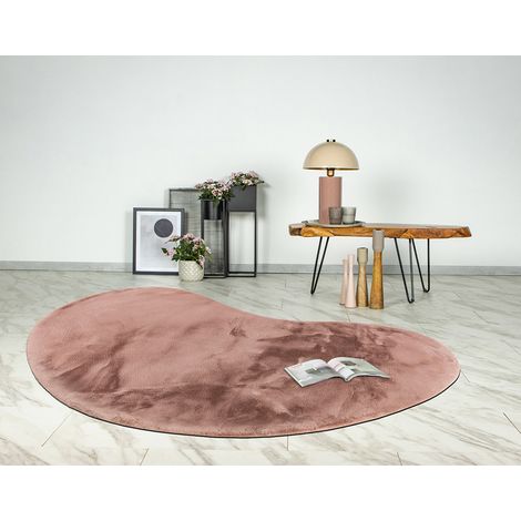 Joy - tapis organique - fausse fourrure - rose (1/5)