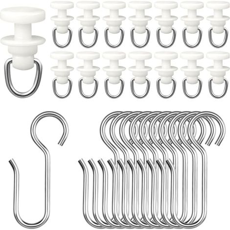 100 Pièces Crochet de Rideau Rail Set, 50 Pièces Crochet Rideau Rail Glisseur avec 50 Pièces Crochets en Métal, Rouleaux De Tringle à Rideaux Glissières, pour Porte et Fenêtre Rideau de Douche (1/5)