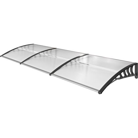 Auvent fixation murale 295x90 cm blanc protection soleil pluie