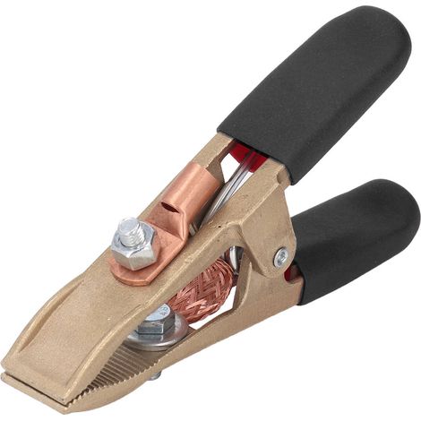 Pince de masse de soudage en laiton 500 A anti-oxydation, noire, pour la fabrication de groupes motopropulseurs. (1/5)
