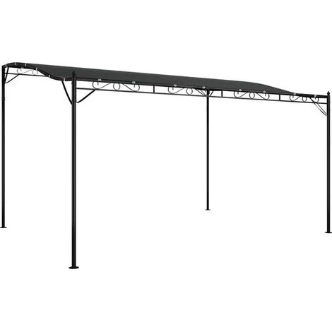 Store gris anthracite, 4 x 3 mètres, toile 180 g/m², structure en acier.