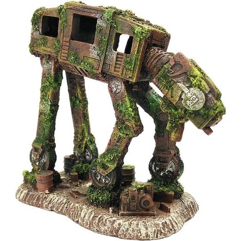 Aquariumdekoration – Imperial Walker Roboter-Transportdekoration, Roboterhöhlen-Ornament für Aquarium (1/2)
