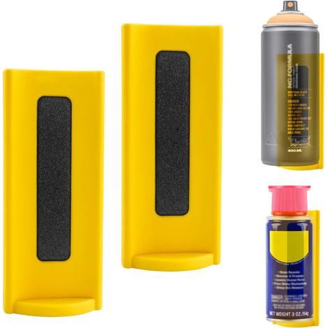 Set di 2 supporti magnetici per bombolette aerosol, da parete per cassetta degli attrezzi, garage, officina (1/4)