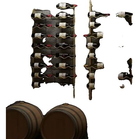 Botellero de pared, capacidad para 24 botellas, diseño minimalista, 30,5 x 2,5 x 116 cm (1/2)