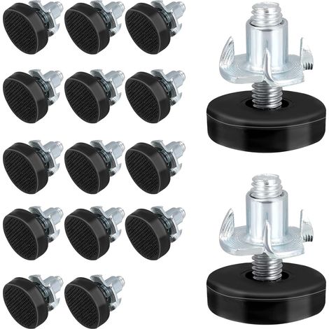 16 pies niveladores de altura ajustables, rosca M6, resistentes, para muebles con tuercas en T para proteger el suelo de mesas y sillas.