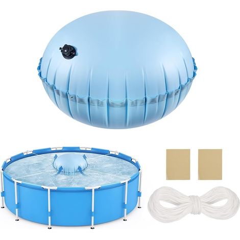 Coussin Gonflable Piscine Rond,Coussin Piscine,Flotteur Hivernage Piscine 120x 120 CM,Dome Piscine Hors Sol avec 15M Corde D'équilibre,Bache Sol Piscine,Spas,Fontaine (1/5)