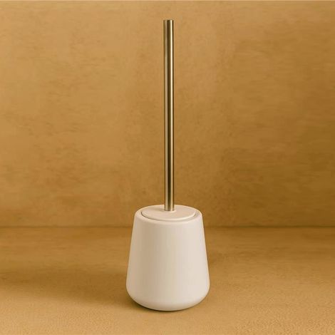 Exagonshop Porta scopino wc da pavimento in ceramica bianco