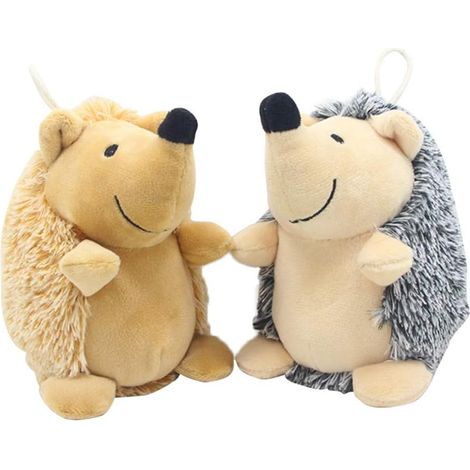 Jouet Pour Chien En Peluche - Forme De Herisson Siffleur - Rembourré Coton PP - Son Bb Intégré - Non Toxique - Hauteur 15 cm - Tour De Taille 28 cm - Lot De 2 (1/5)